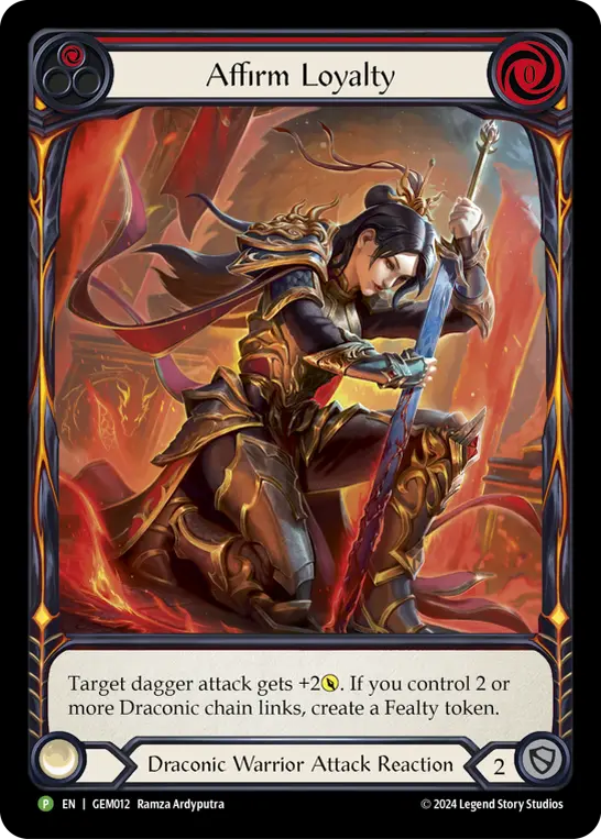 Affirm Loyalty RED GEM012 - GEM - Pack 1 - Flesh and blood card