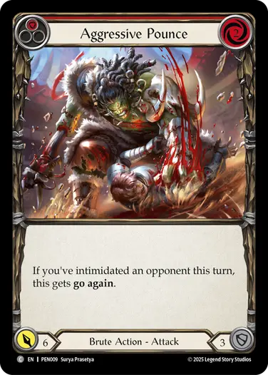 Aggressive Pounce PEN009 - Compendium of Rathe - Flesh and blood card