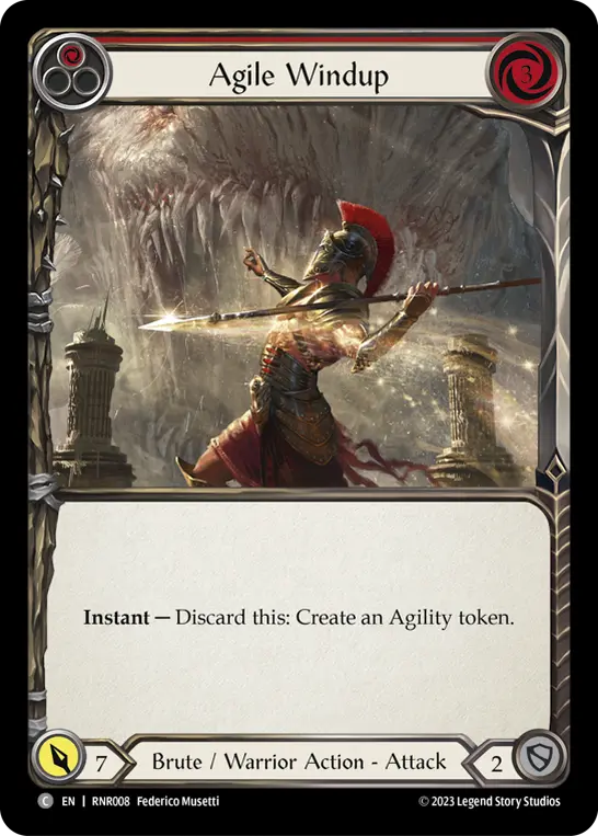 Agile Windup RED RHI008 - Rhinar - Heavy Hitters Blitz Deck - Flesh and blood card