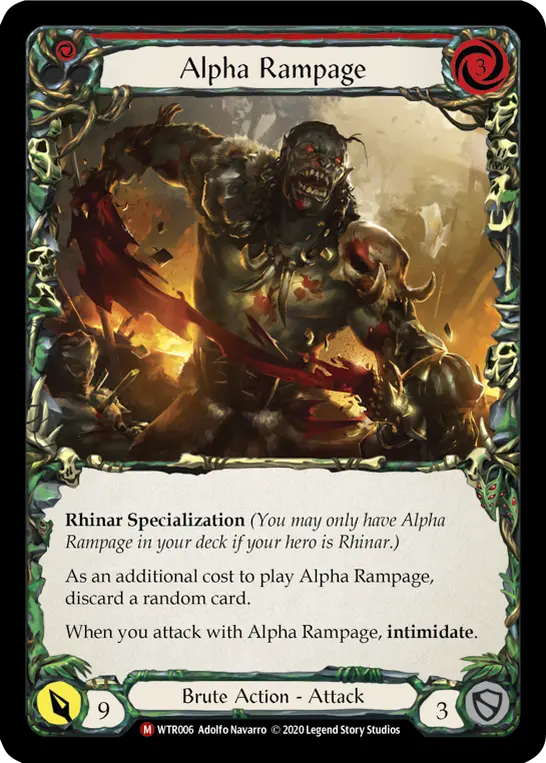 Alpha Rampage RED R-WTR006 - Welcome to Rathe - Unlimited Revised - Flesh and blood card