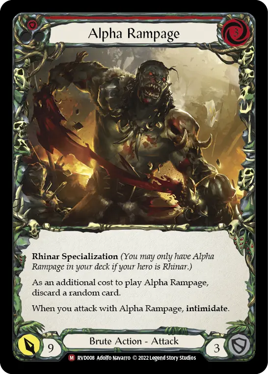 Alpha Rampage RED RVD008 - Classic Battles: Rhinar vs Dorinthea - Flesh and blood card