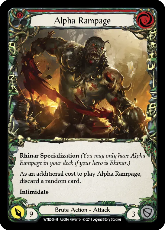 Alpha Rampage RED WTR006 - Welcome to Rathe - Flesh and blood card