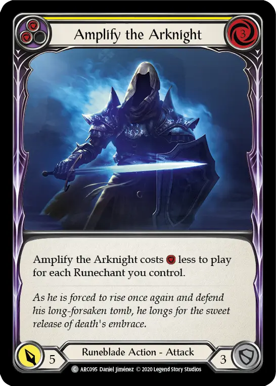 Amplify the Arknight YELLOW U-ARC095-RF - Arcane Rising - Unlimited - Flesh and blood card