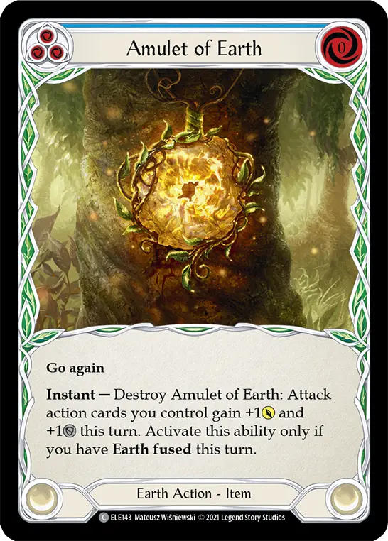 Amulet of Earth BLUE ELE143 - Tales of Aria - Flesh and blood card