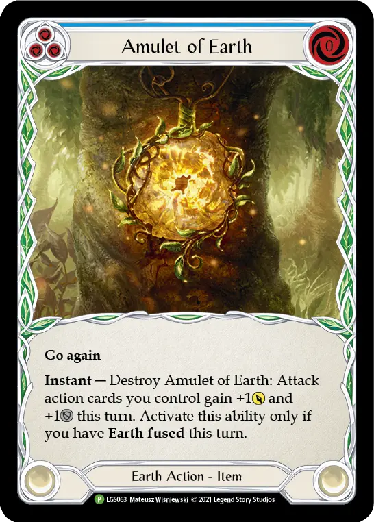 Amulet of Earth BLUE LGS063-CF - Pre-release - Tales of Aria - Flesh and blood card