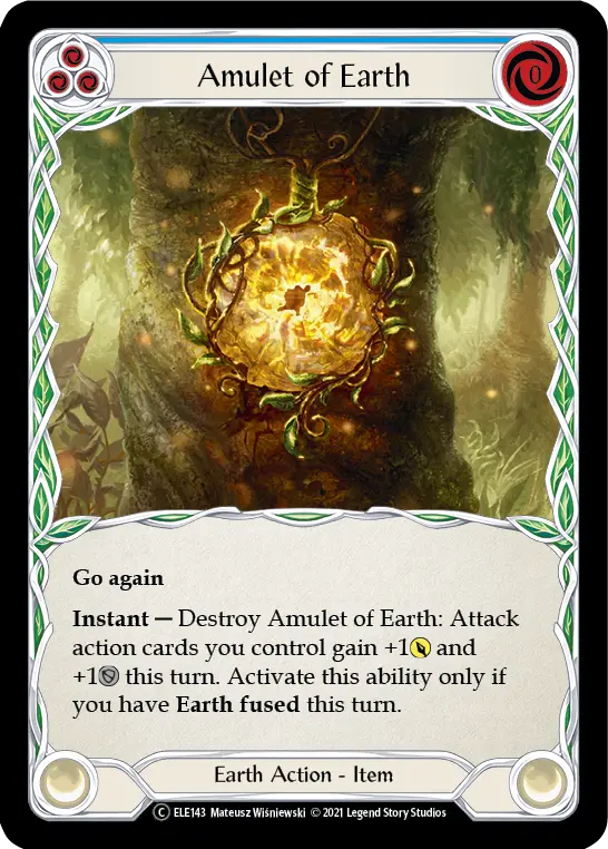 Amulet of Earth BLUE U-ELE143-RF - Tales of Aria - Unlimited - Flesh and blood card