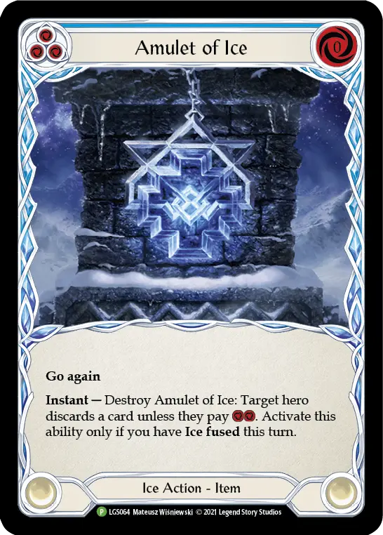 Amulet of Ice BLUE LGS064-CF - Pre-release - Tales of Aria - Flesh and blood card