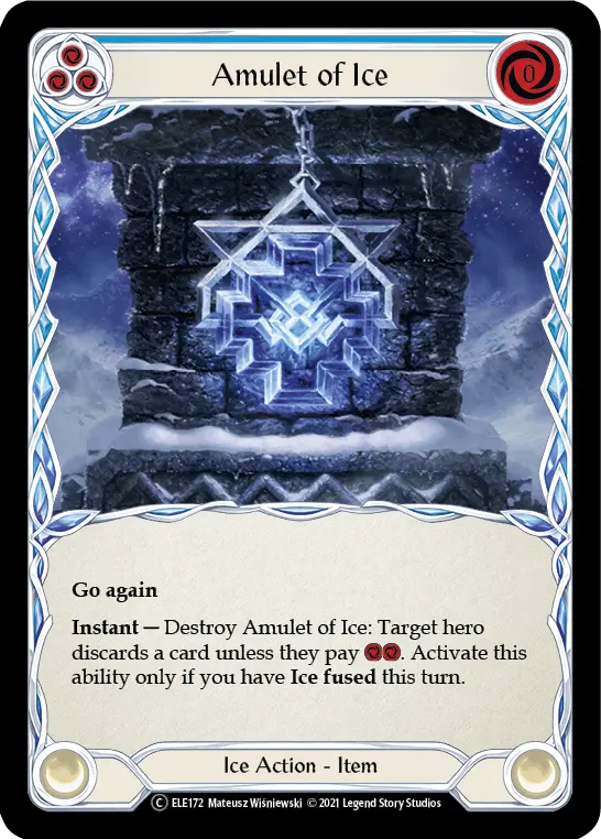 Amulet of Ice BLUE U-ELE172-RF - Tales of Aria - Unlimited - Flesh and blood card