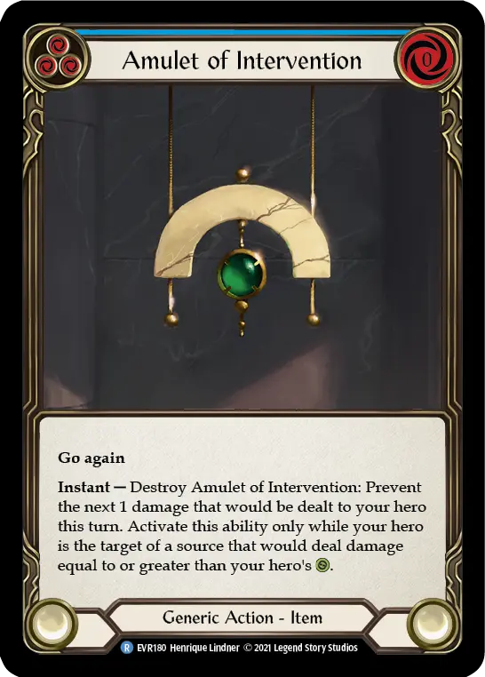Amulet of Intervention BLUE EVR180 - Everfest - Flesh and blood card