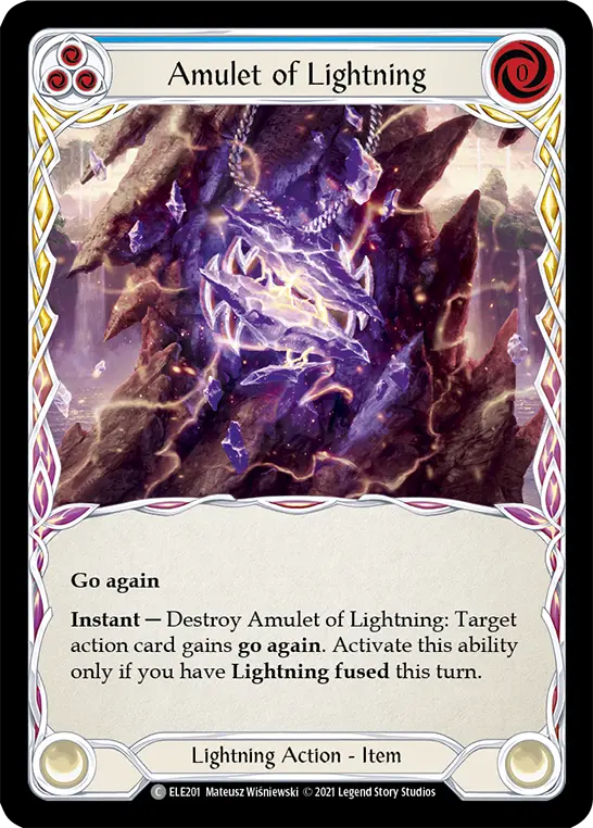 Amulet of Lightning BLUE ELE201 - Tales of Aria - Flesh and blood card