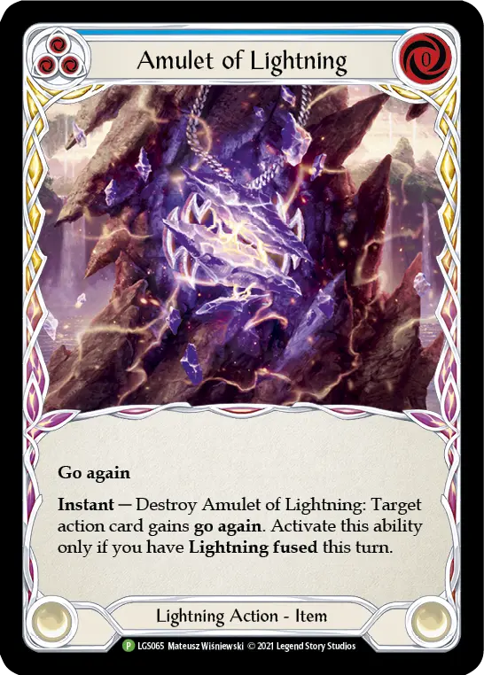 Amulet of Lightning BLUE LGS065-CF - Pre-release - Tales of Aria - Flesh and blood card