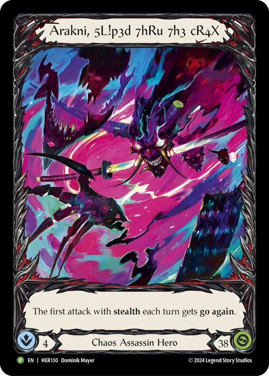 Arakni, 5L!p3d 7hRu 7h3 cR4X HER130-CF - World Premiere - The Hunted - Flesh and blood card