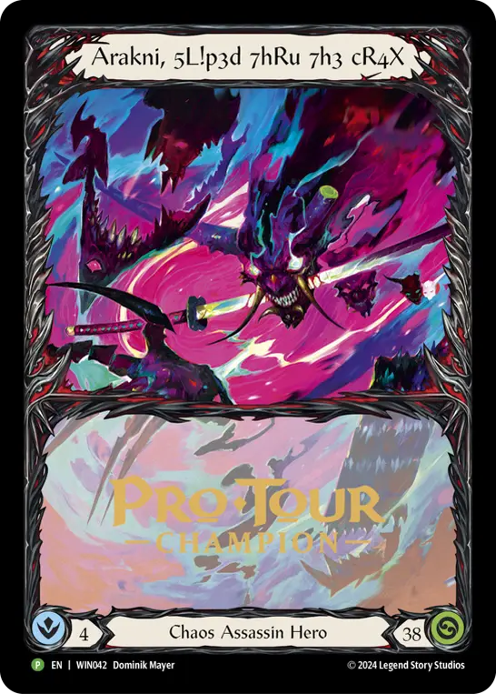 Arakni, 5L!p3d 7hRu 7h3 cR4X WIN042-CF - Pro Tour Champion Cards - The Hunted - Flesh and blood card