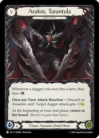 Arakni, Tarantula SAR038 - Silver Age Chapter 2 - Arakni, Web of Deceit - Flesh and blood card