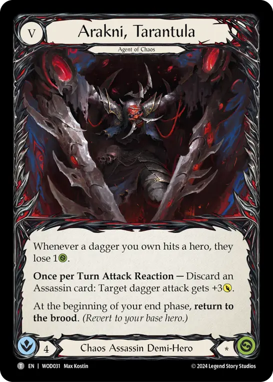 Arakni, Tarantula WOD031 - The Hunted Blitz Deck - Arakni, Web of Deceit - Flesh and blood card