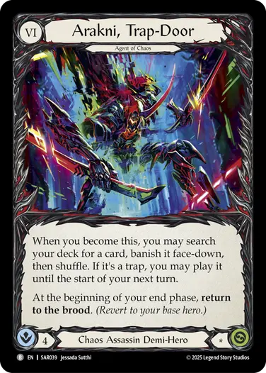 Arakni, Trap-Door SAR039 - Silver Age Chapter 2 - Arakni, Web of Deceit - Flesh and blood card