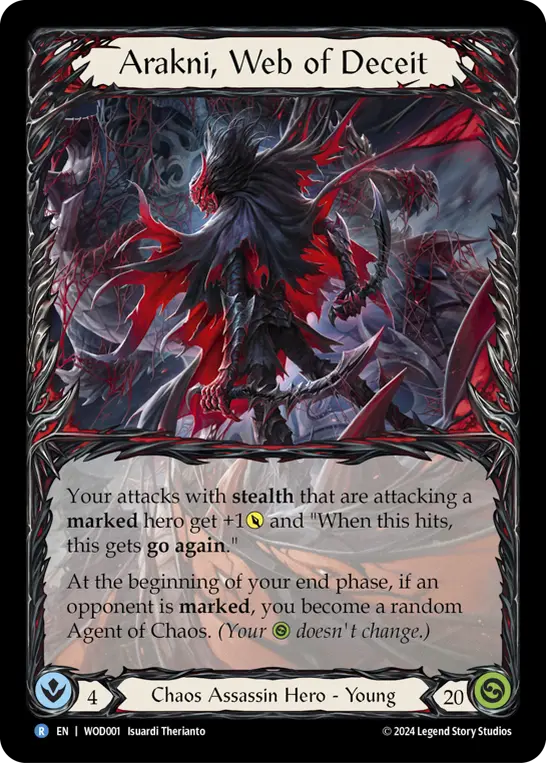 Arakni, Web of Deceit WOD001-RF - The Hunted Blitz Deck - Arakni, Web of Deceit - Flesh and blood card