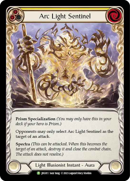 Arc Light Sentinel YELLOW JDG011-CF - Judge Pack - Season 1 - Flesh and blood card