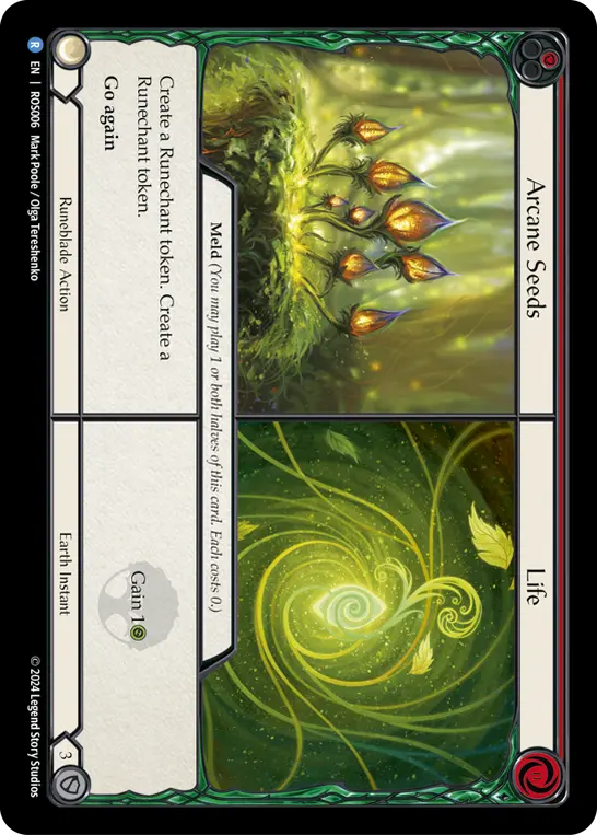 Arcane Seeds||Life RED ROS006 - Rosetta - Flesh and blood card