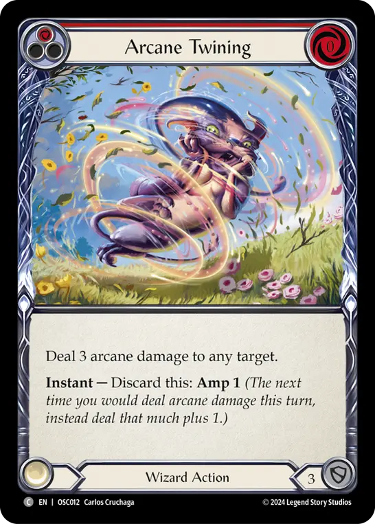 Arcane Twining RED OSC012 - Rosetta Blitz Deck - Oscilio - Flesh and blood card