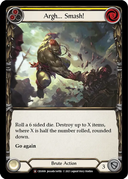 Argh... Smash! YELLOW U-CRU009-RF - Crucible of War - Unlimited - Flesh and blood card