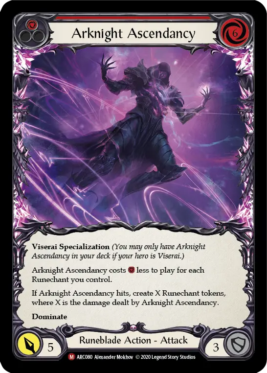 Arknight Ascendancy RED U-ARC080-RF - Arcane Rising - Unlimited - Flesh and blood card