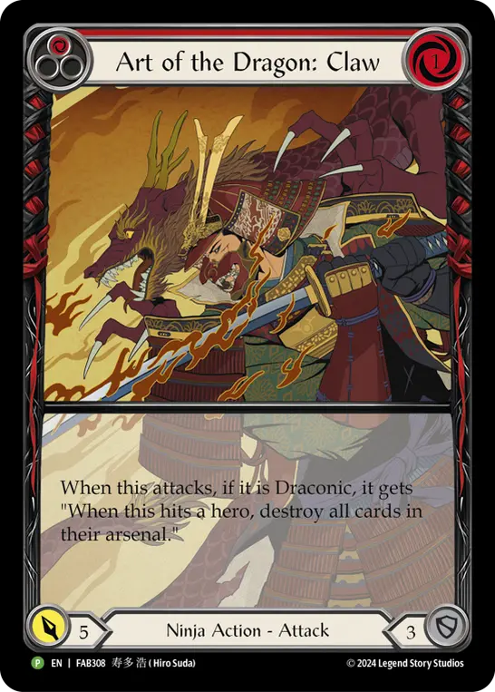 Art of the Dragon: Claw RED FAB308-RF - Calling - The Hunted - Flesh and blood card