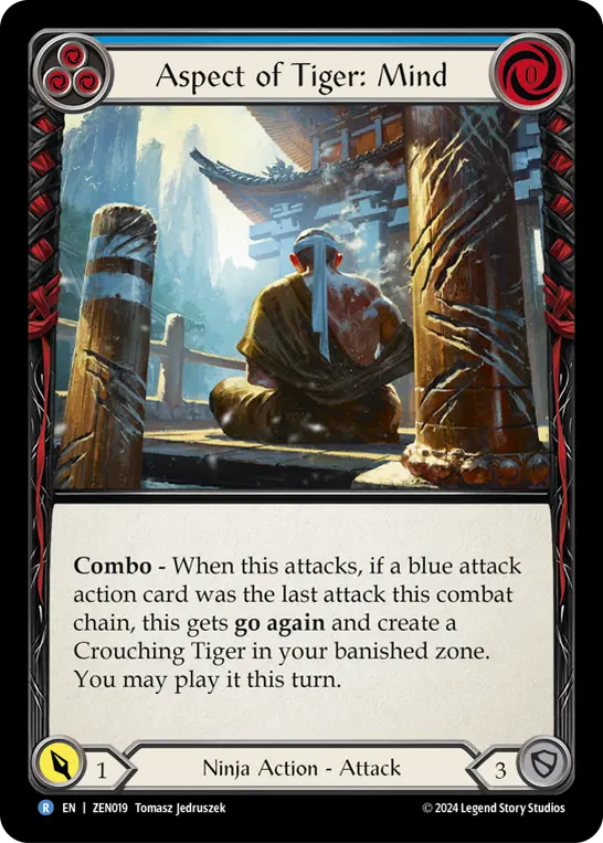 Aspect of Tiger: Mind BLUE ZEN019 - Zen - Blitz Deck - Flesh and blood card