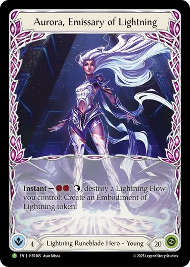 Aurora, Emissary of Lightning HER165-RF - Release Celebration - Omens of the Third Age - Flesh and blood card
