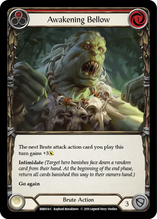 Awakening Bellow RED RNR014 - Rhinar, Reckless Rampage - Hero Deck - Flesh and blood card