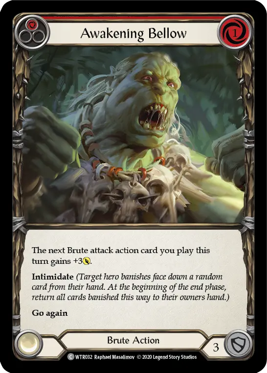Awakening Bellow RED U-WTR032-RF - Welcome to Rathe - Unlimited - Flesh and blood card