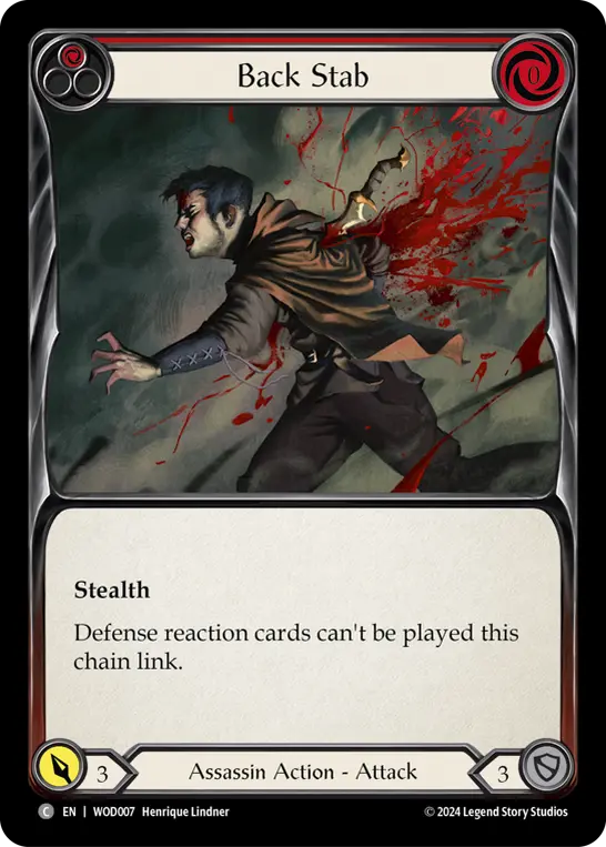 Back Stab RED WOD007 - The Hunted Blitz Deck - Arakni, Web of Deceit - Flesh and blood card
