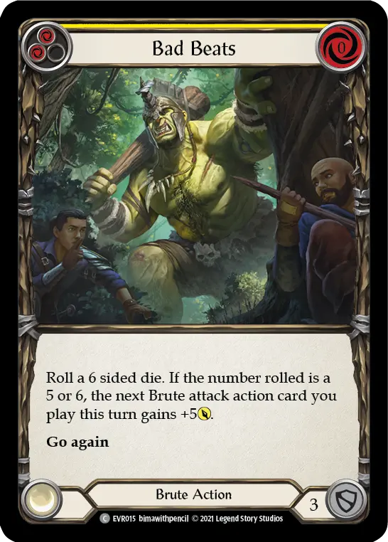 Bad Beats YELLOW EVR015 - Everfest - Flesh and blood card