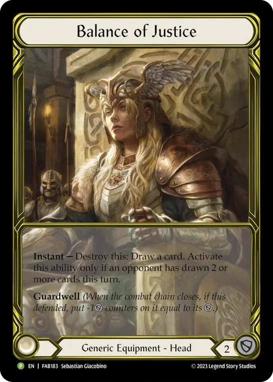 Balance of Justice FAB183-GF - Premier Organized Play - Heavy Hitters - Flesh and blood card