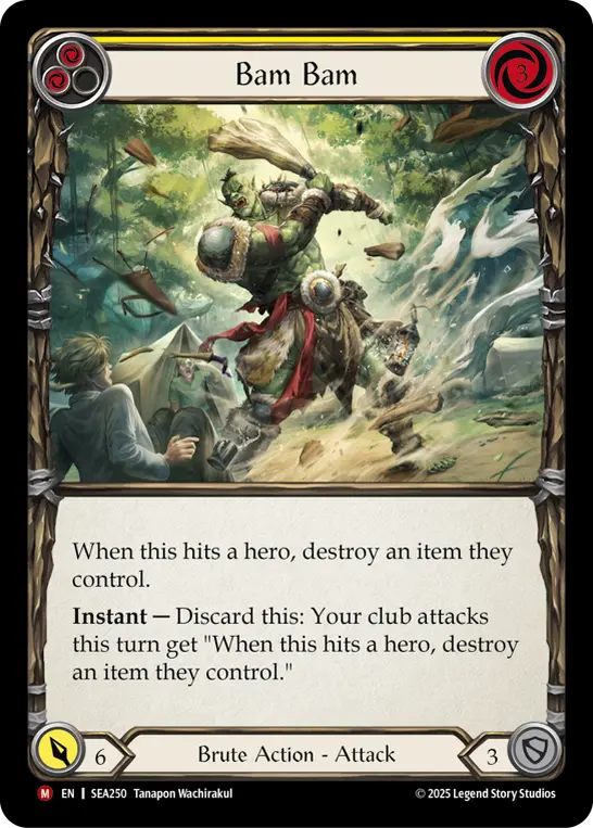 Bam Bam YELLOW SEA250 - High Seas - Flesh and blood card