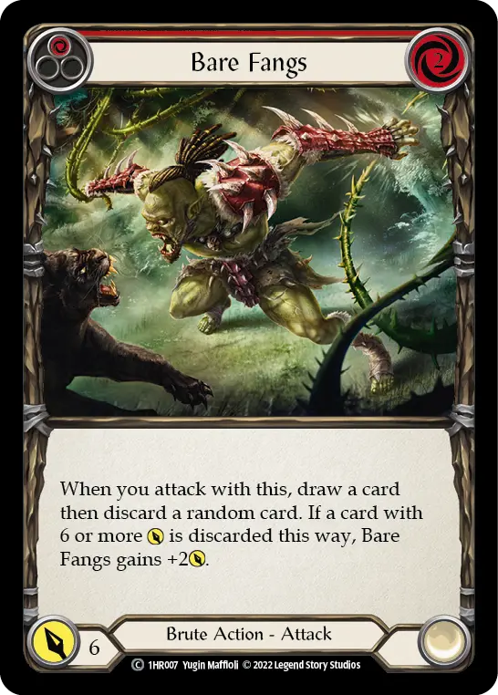 Bare Fangs RED 1HR007 - Rhinar - Blitz Deck - Flesh and blood card