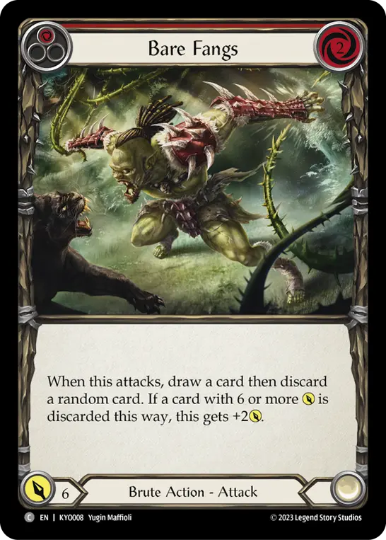 Bare Fangs RED KYO008 - Kayo - Heavy Hitters Blitz Deck - Flesh and blood card