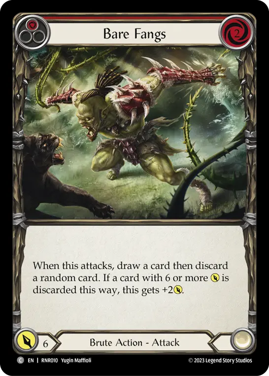 Bare Fangs RED RHI010 - Rhinar - Heavy Hitters Blitz Deck - Flesh and blood card