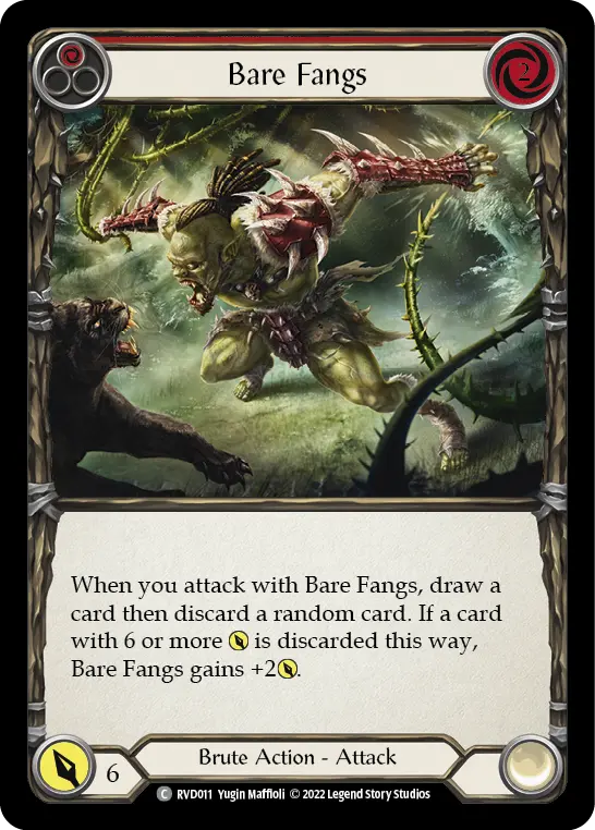 Bare Fangs RED RVD011 - Classic Battles: Rhinar vs Dorinthea - Flesh and blood card