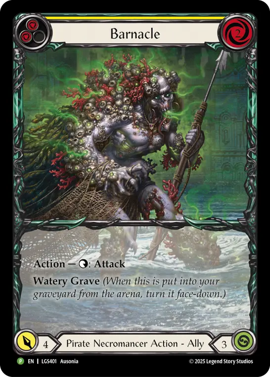 Barnacle YELLOW LGS401-RF - World Premiere - High Seas - Flesh and blood card