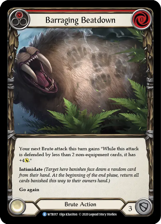 Barraging Beatdown RED U-WTR017-RF - Welcome to Rathe - Unlimited - Flesh and blood card