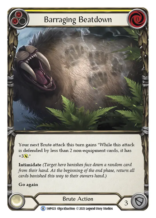 Barraging Beatdown YELLOW 1HP023 - History Pack 1 - Flesh and blood card