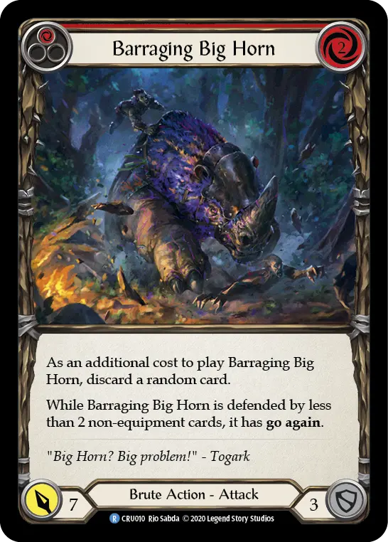 Barraging Big Horn RED CRU010 - Crucible of War - Flesh and blood card