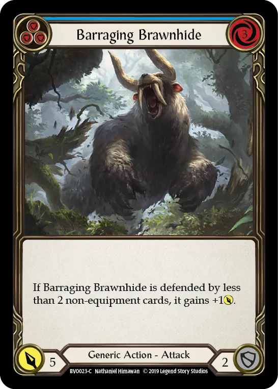 Barraging Brawnhide BLUE BVO023 - Bravo, Showstopper - Hero Deck - Flesh and blood card