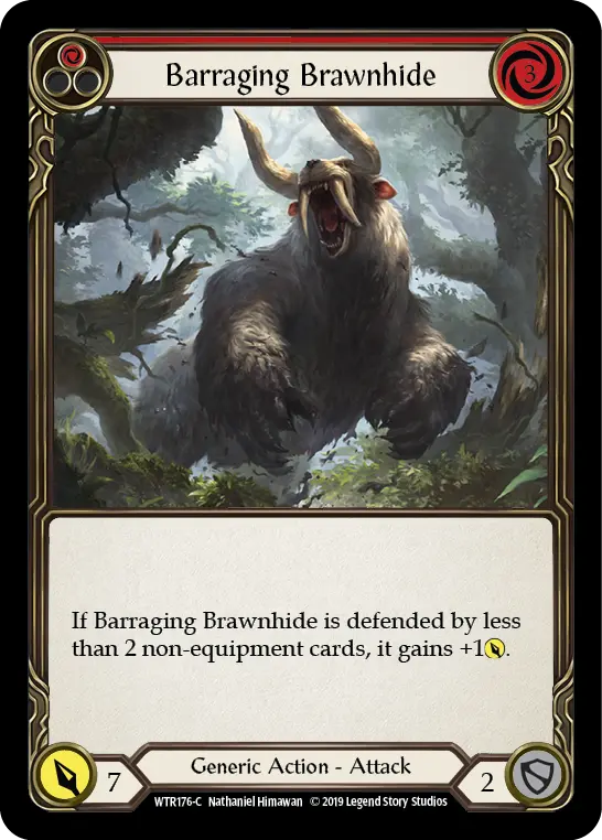 Barraging Brawnhide RED WTR176 - Welcome to Rathe - Flesh and blood card
