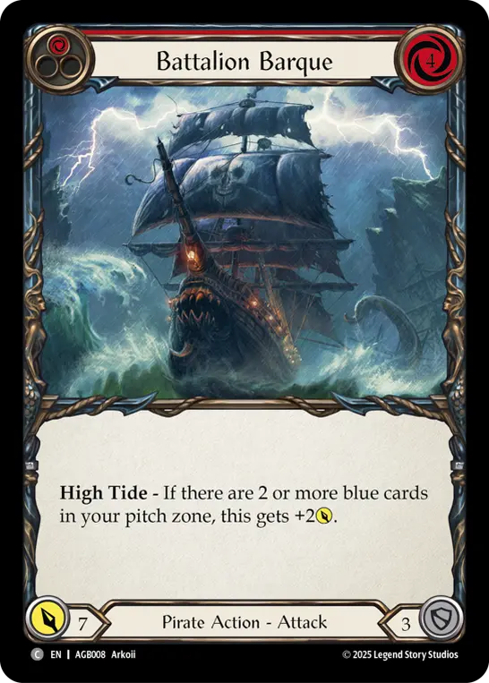 Battalion Barque RED AGB008 - Armory Deck - Gravy Bones - Flesh and blood card