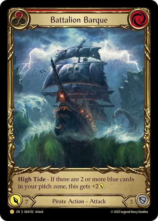Battalion Barque RED SEA152-TP - High Seas - Treasure Pack - Flesh and blood card
