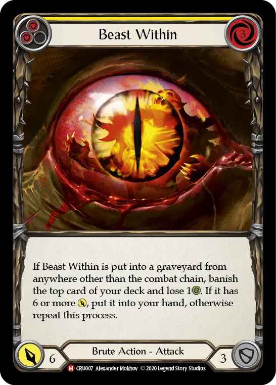 Beast Within YELLOW CRU007 - Crucible of War - Flesh and blood card