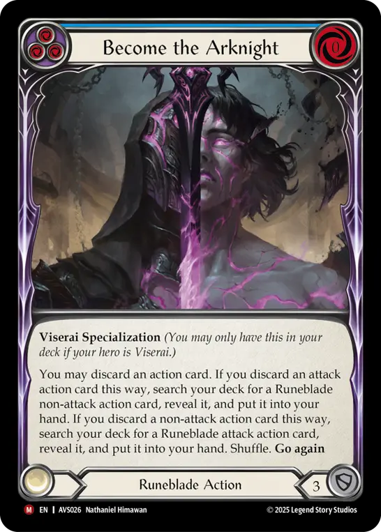 Become the Arknight BLUE AVS026 - Armory Deck Legends - Viserai, Rune Blood - Flesh and blood card