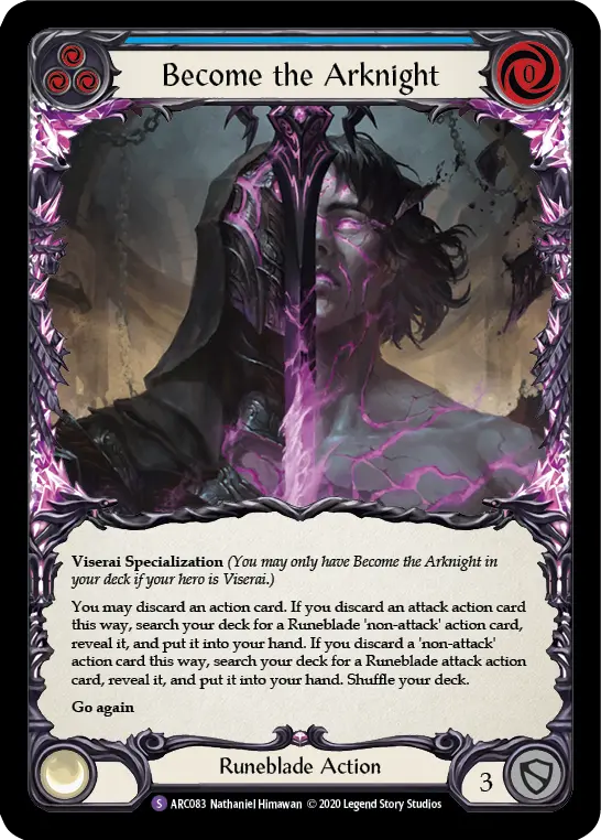 Become the Arknight BLUE U-ARC083-RF - Arcane Rising - Unlimited - Flesh and blood card